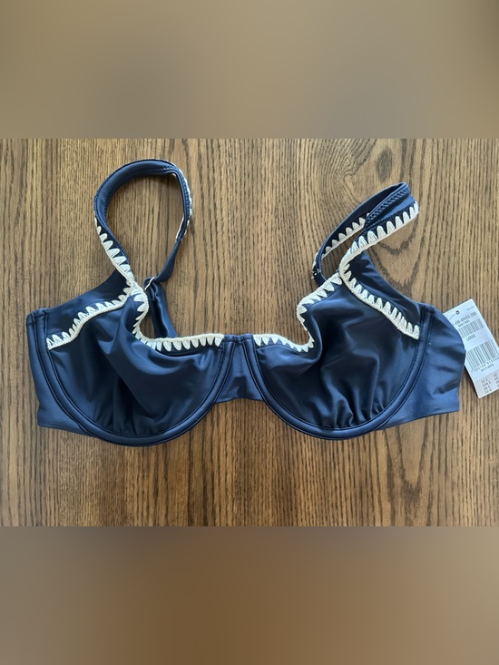 Abercrombie & Fitch Other - Abercrombie & Fitch Navy Blue Bikini Top with Cream Trim